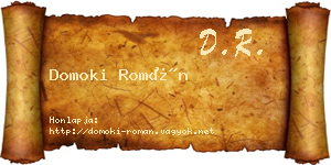 Domoki Román névjegykártya